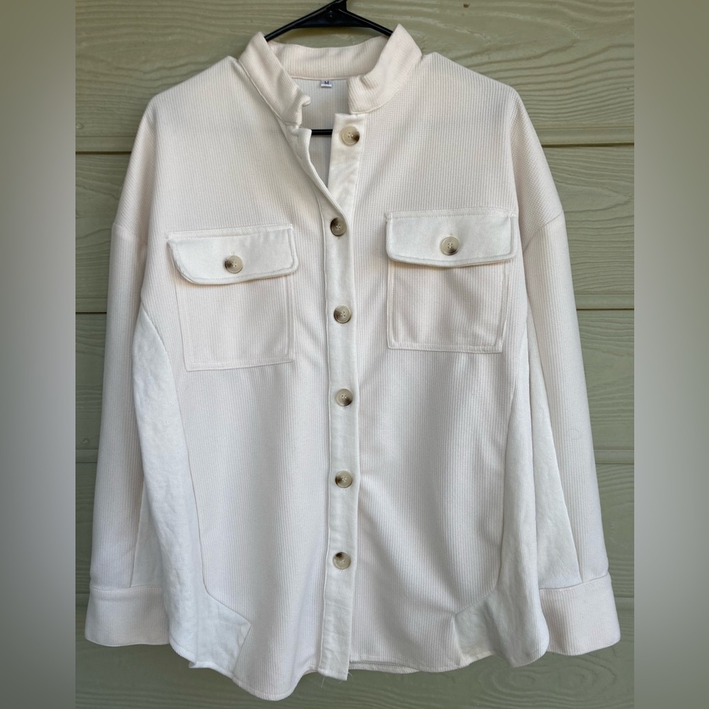 Off white size Medium waffle shacket